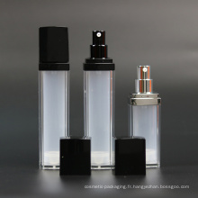 Bouteille de lotion carrée transparente avec bouchon noir (NAB35)